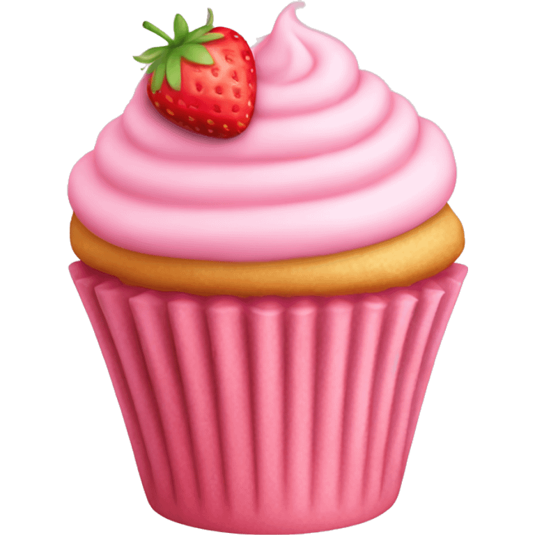 birthday light pink strawberry capcake  emoji