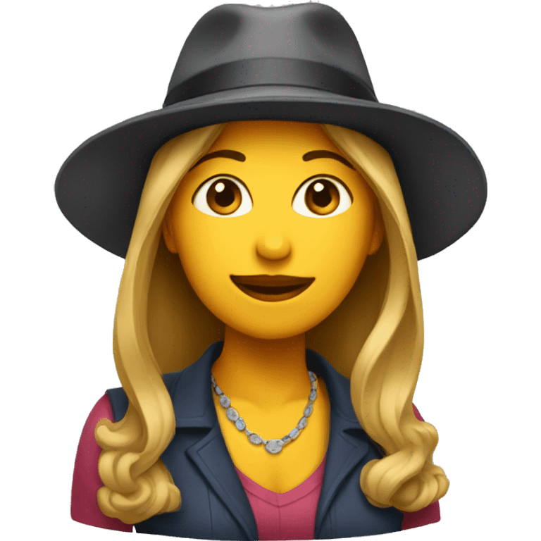 woman with a hat emoji