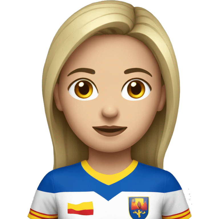 romanian girl wearing football International shirt emoji