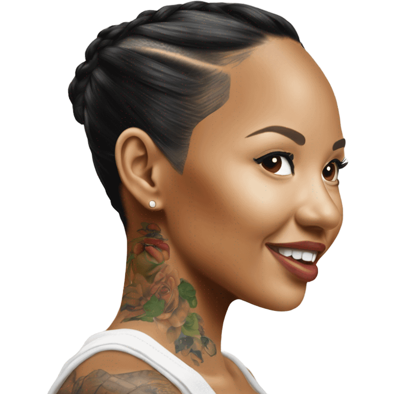 3d Hyper Realistic tattoo Karrueche Tran photo  emoji