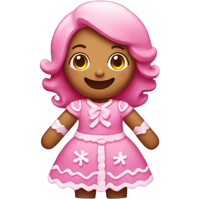 Pink gingerbread girl emoji