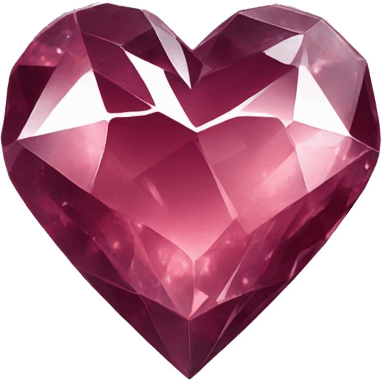 crystal heart with burgundy shimmer emoji