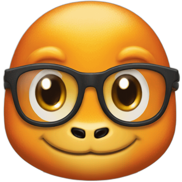 Charmander with glasses emoji