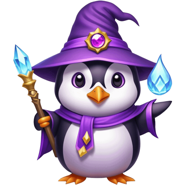 purple magic penguin mage emoji