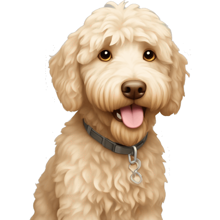 Cream colored Australian labradoodle emoji