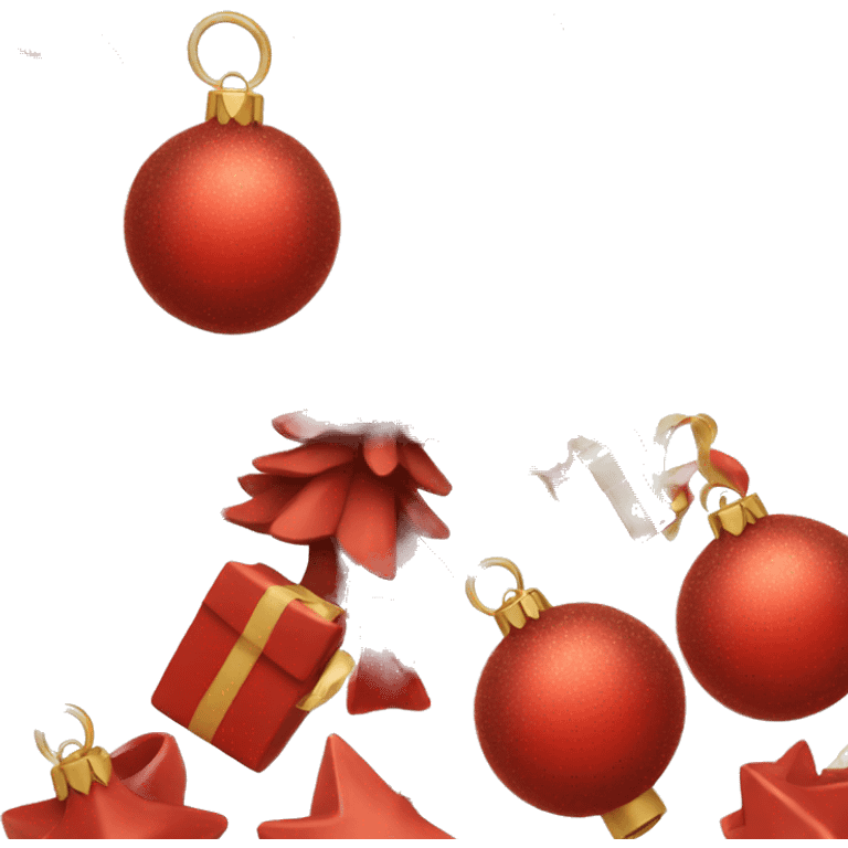 red Christmas tree decorations emoji