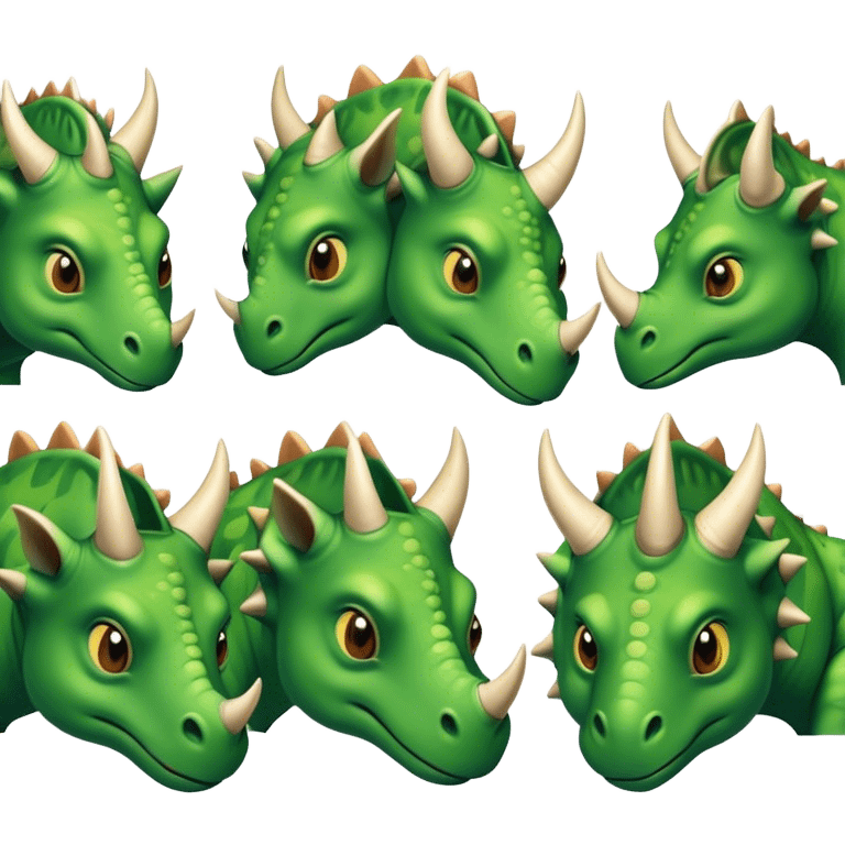 faces of different office green triceratops emoji