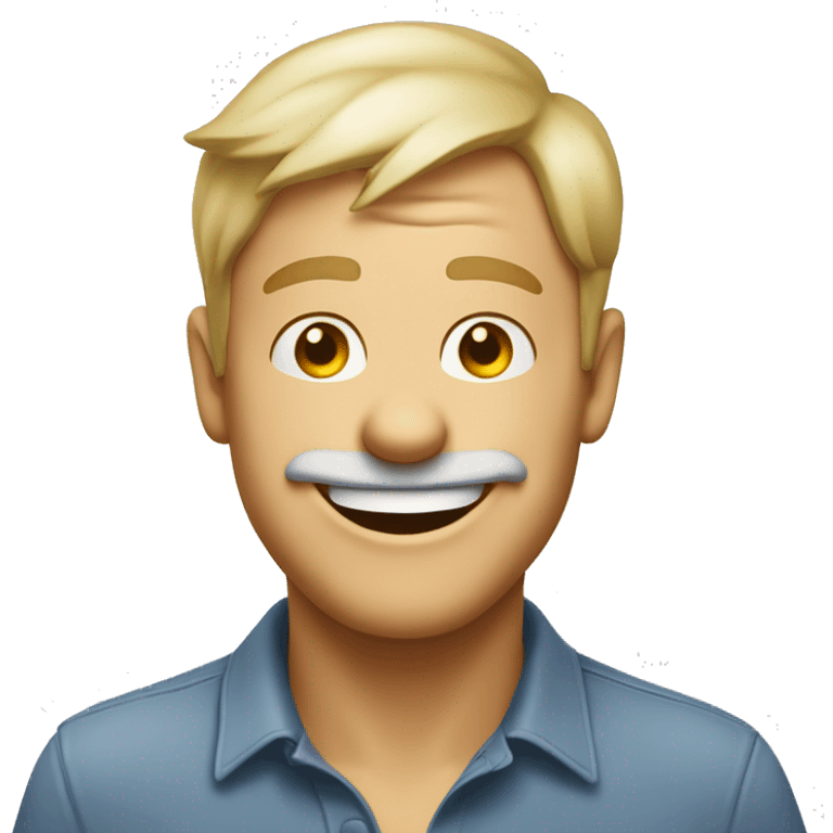 happy chappy goofy emoji white man with tongue on his nose emoji