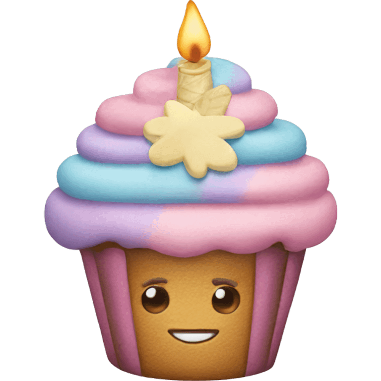 Pastel Birthday capcake emoji