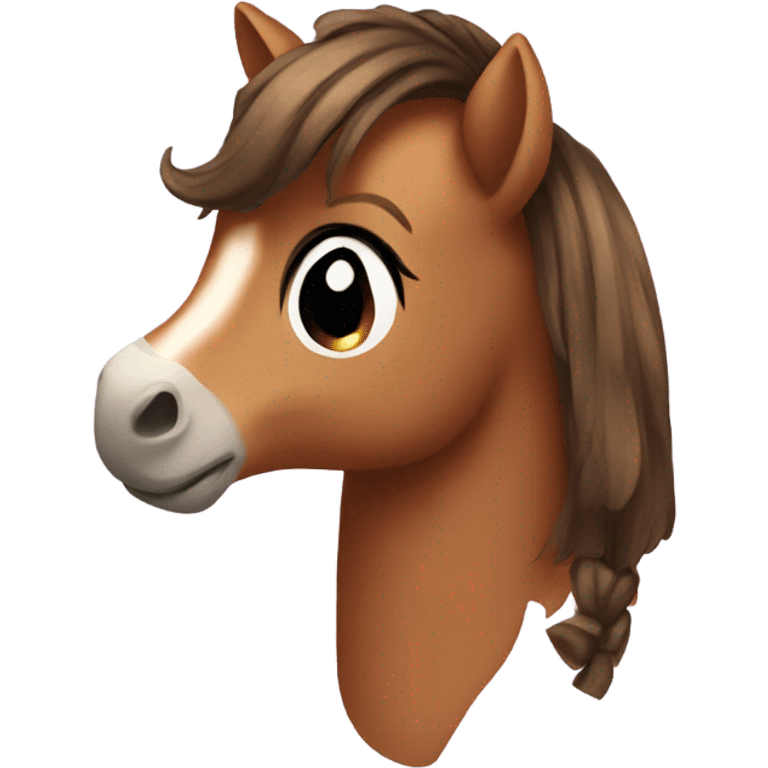 Brown pony wearing a bow emoji