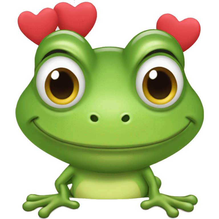 Coquette froggy with hearts emoji