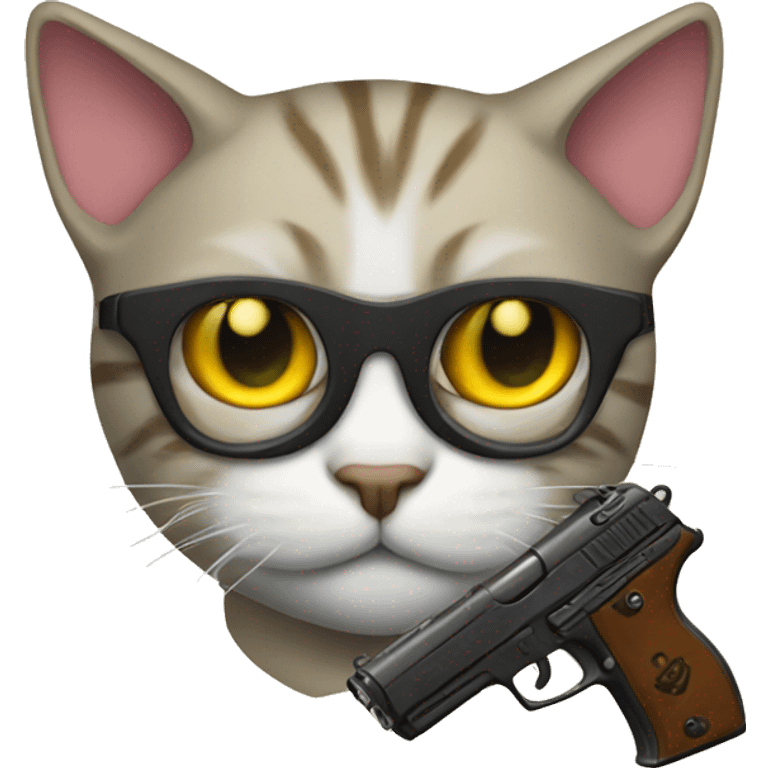 Cat with gun emoji