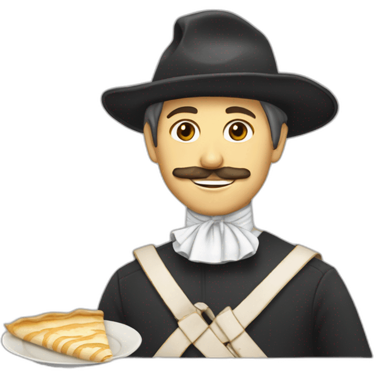 Breton avec une crêpe emoji