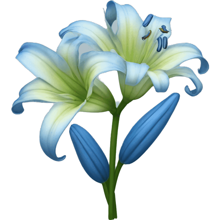 Blue bunch Lily flower emoji