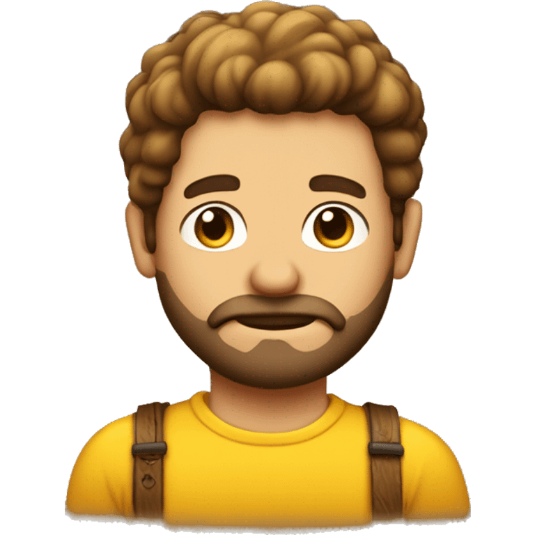 Hombre pelo amarillo,con un maso de madera en la mano emoji