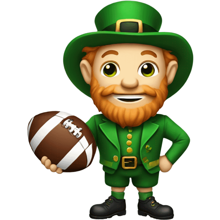 Leprechaun holding a football emoji