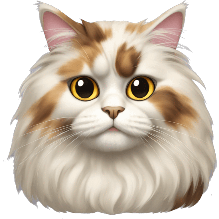 Fluffy persian calico cat emoji