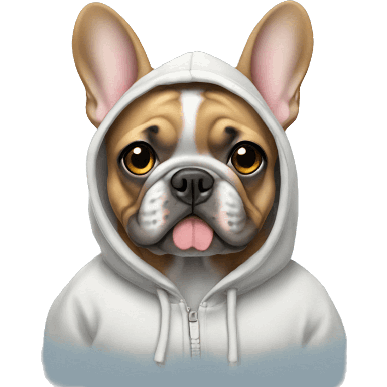 Frenchie wearing hoodie emoji