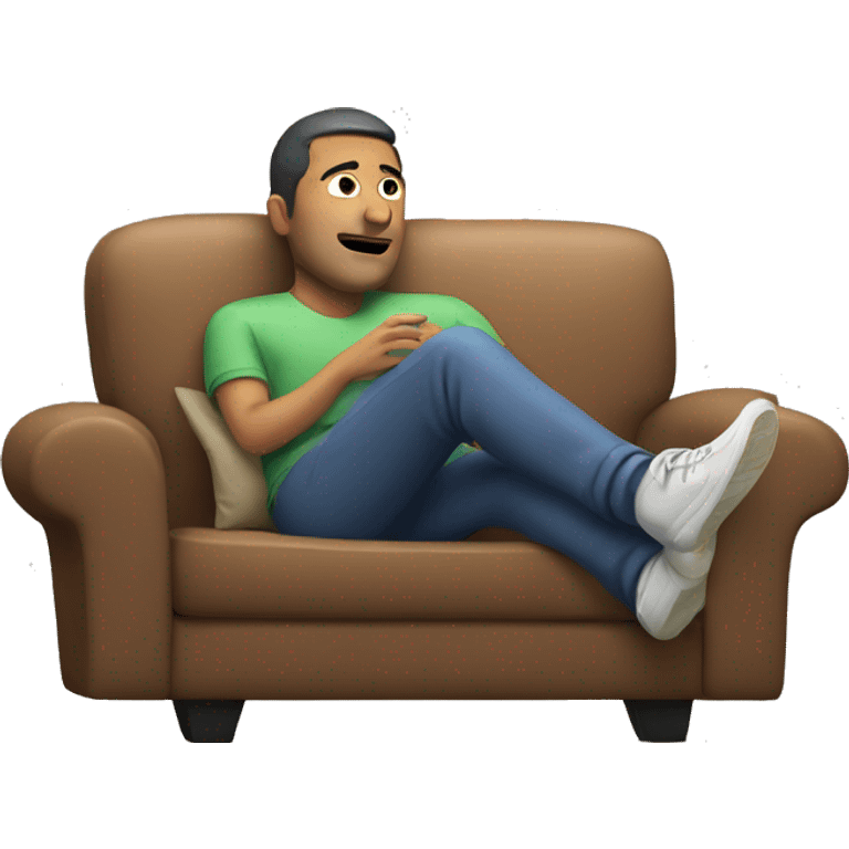 Man relaxing and watching tv emoji