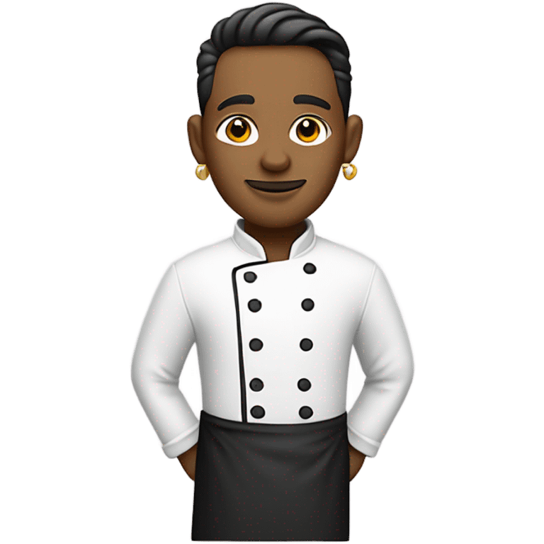 male chef with stylish earrings emoji