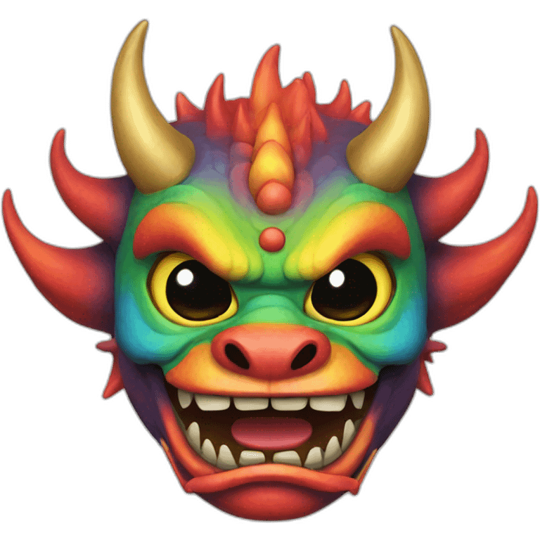 oni rainbow dragon japanese mask emoji