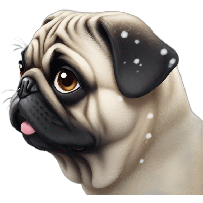 pug in the snow emoji