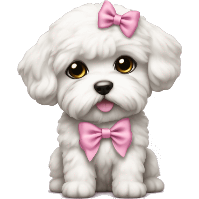 Schichon puppy pink bow emoji