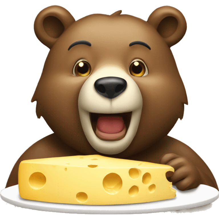 Bear eating cheese emoji