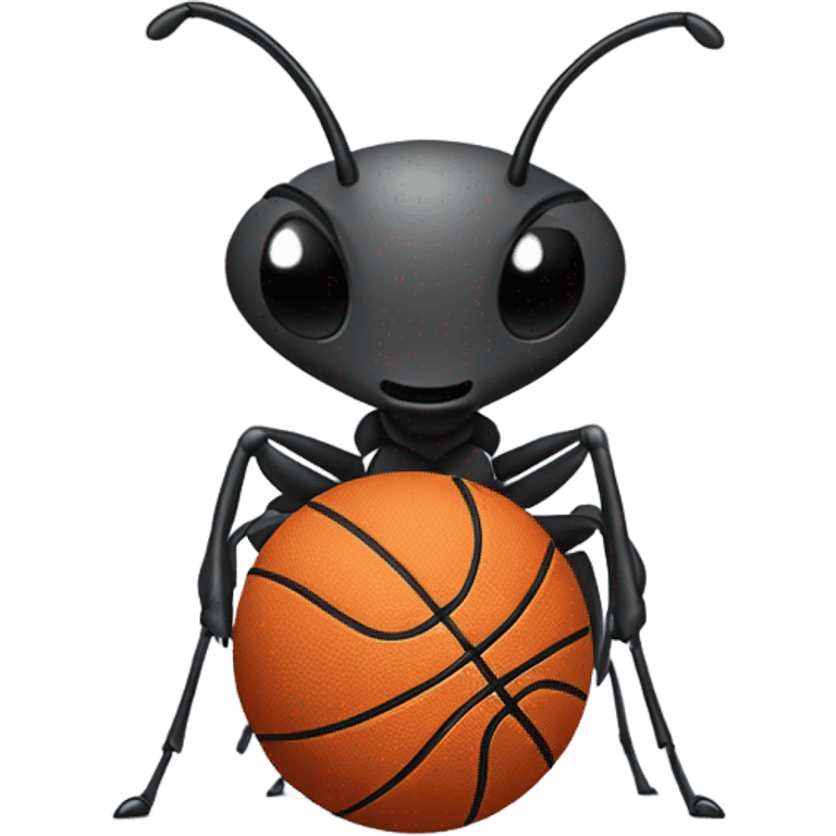 Ant holding a basketball emoji