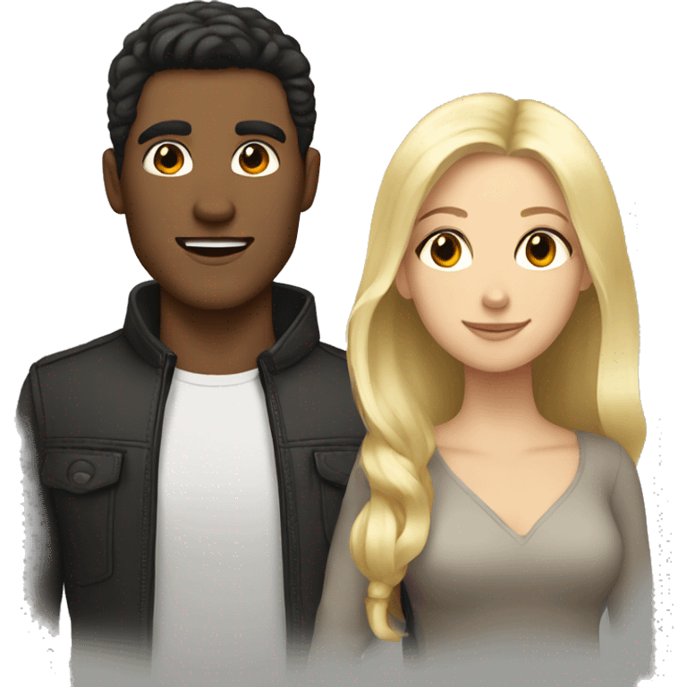 Handsome guy with dark hair and blonde girl emoji