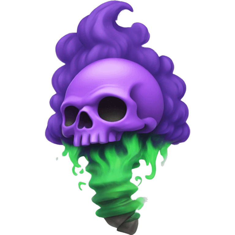 Purple and green fire with skull tornado  emoji