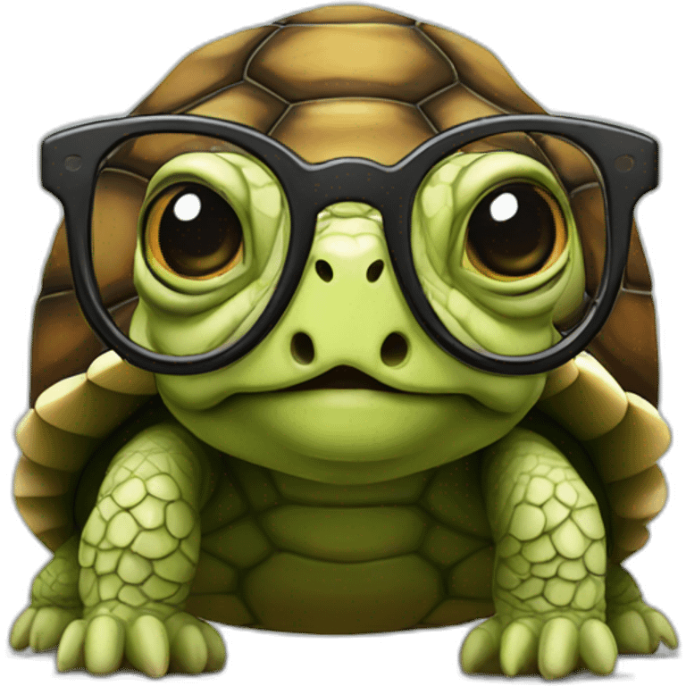 Tortoise with glasses emoji