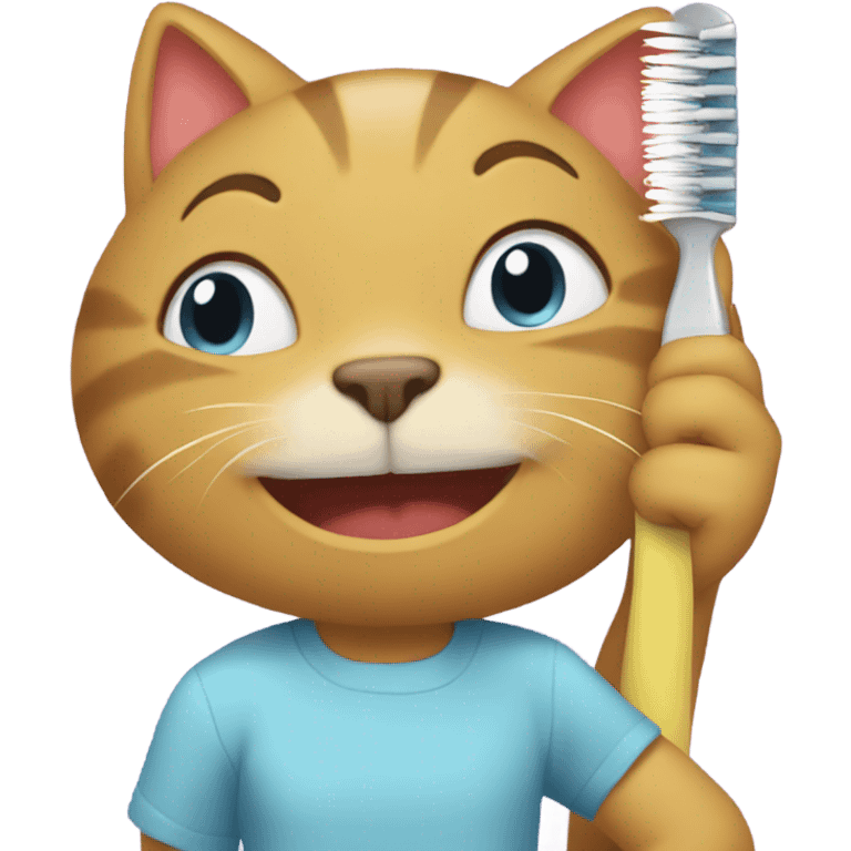 a cat brushing there hair emoji