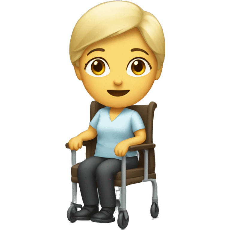 disabled woman on chair emoji