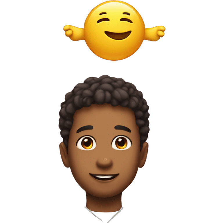 Jeaus floating above a kid emoji