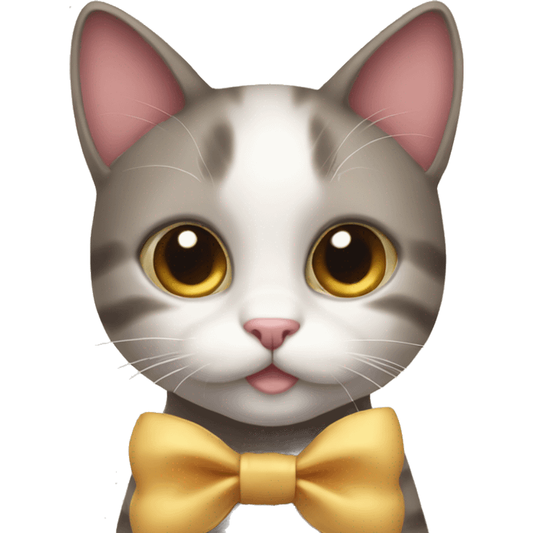 Cute cat with a bow emoji