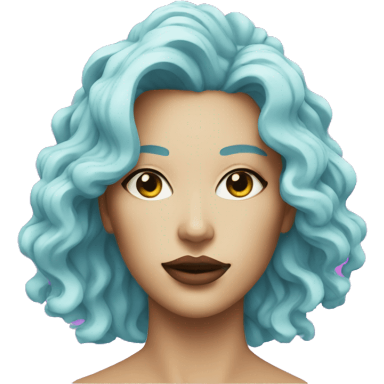 A female face with Vaporwave style  emoji