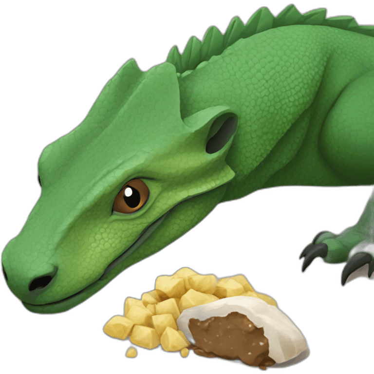 Komodo dragon eating a goat emoji