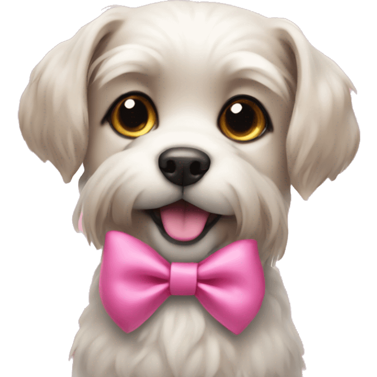 Dog with a pink bow emoji