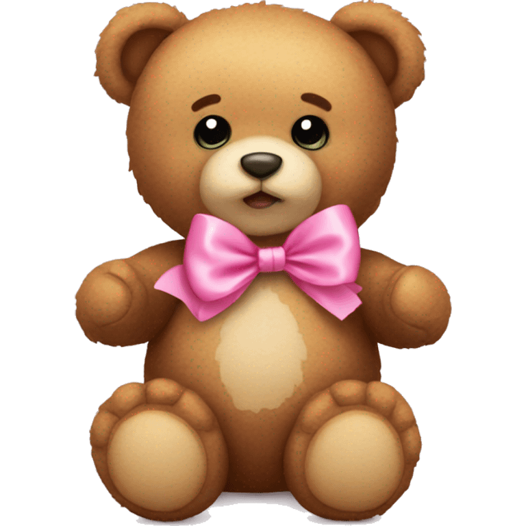 Teddy bear with pink bow emoji