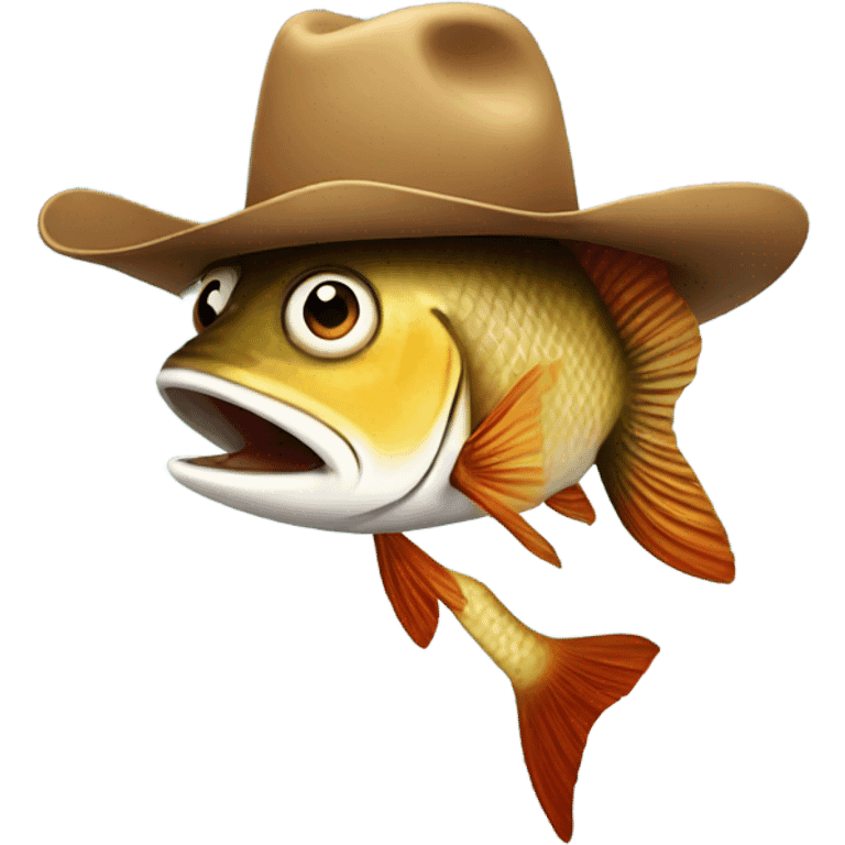 Fish wearing cowboy hat emoji