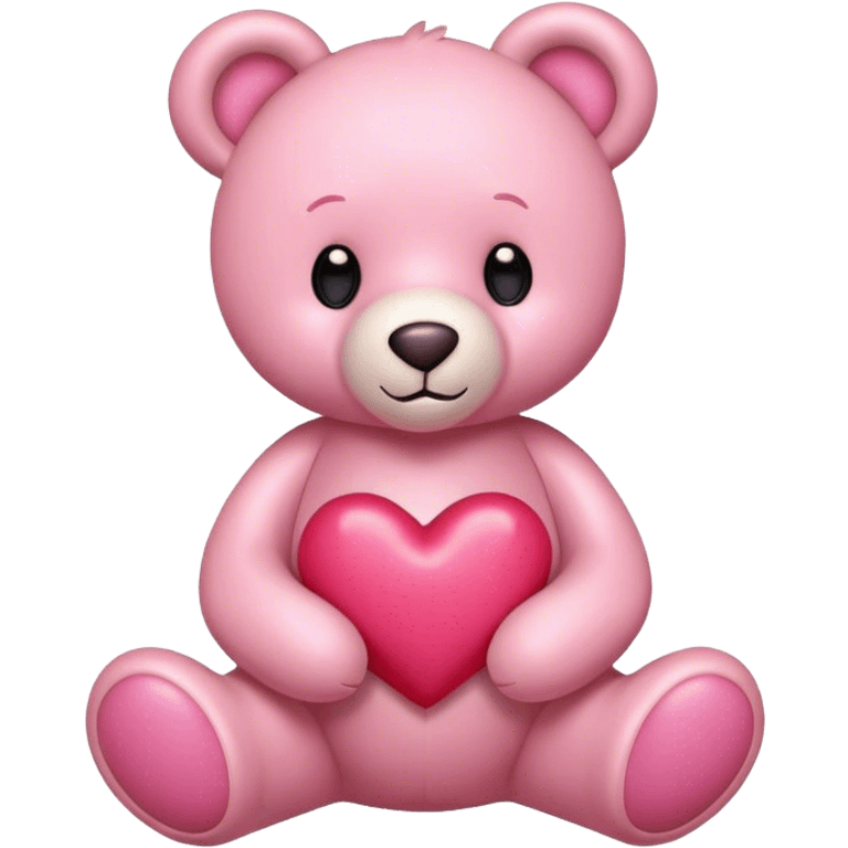 pink cute teddy bear sending hearts and love emoji