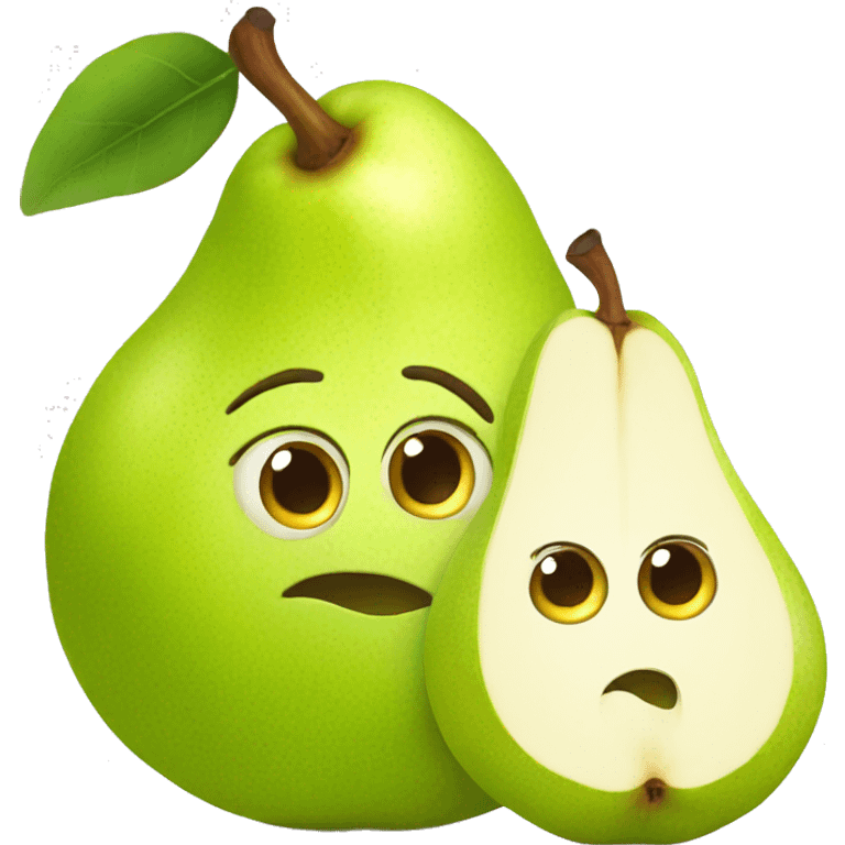 confused pear with a baby face emoji