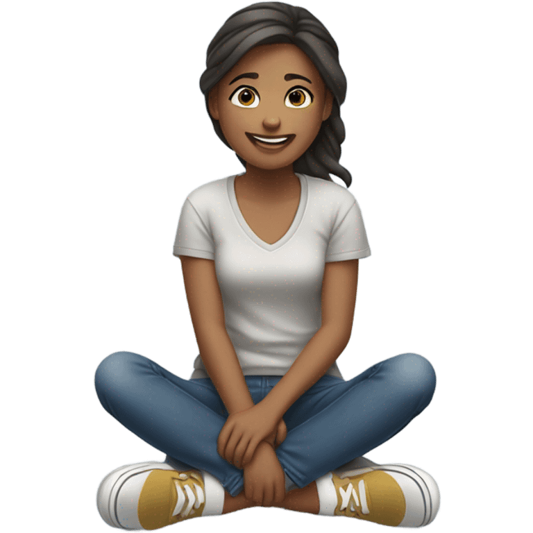 sitting girl in outdoor setting emoji