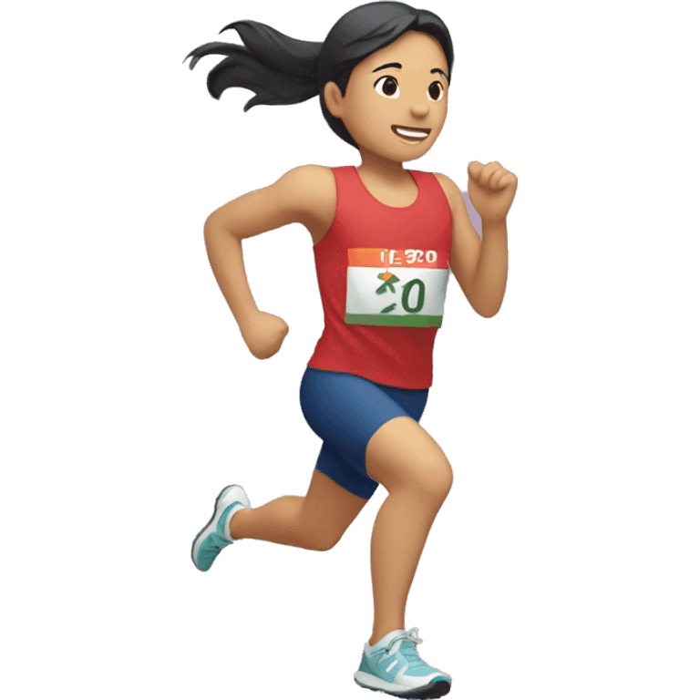 Asia Runner, running with love emoji