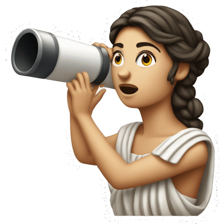 Ancient Greek female sailor looking through a telescope emoji