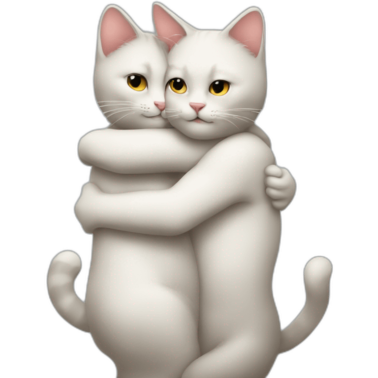 2 cats hug emoji