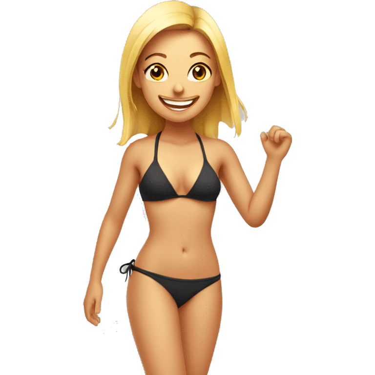 smiling girl in bikini indoors emoji