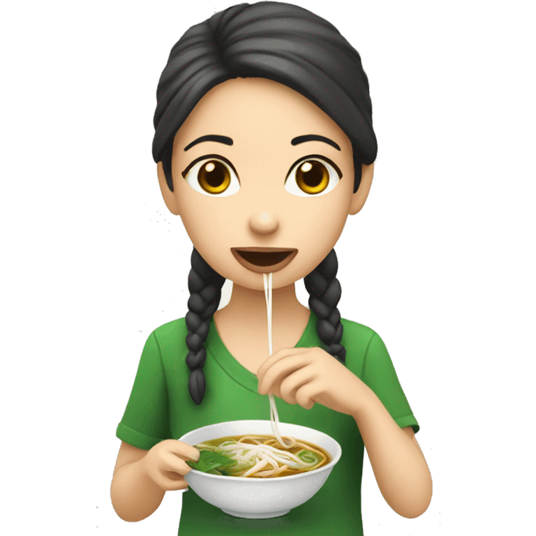 girl eating pho emoji