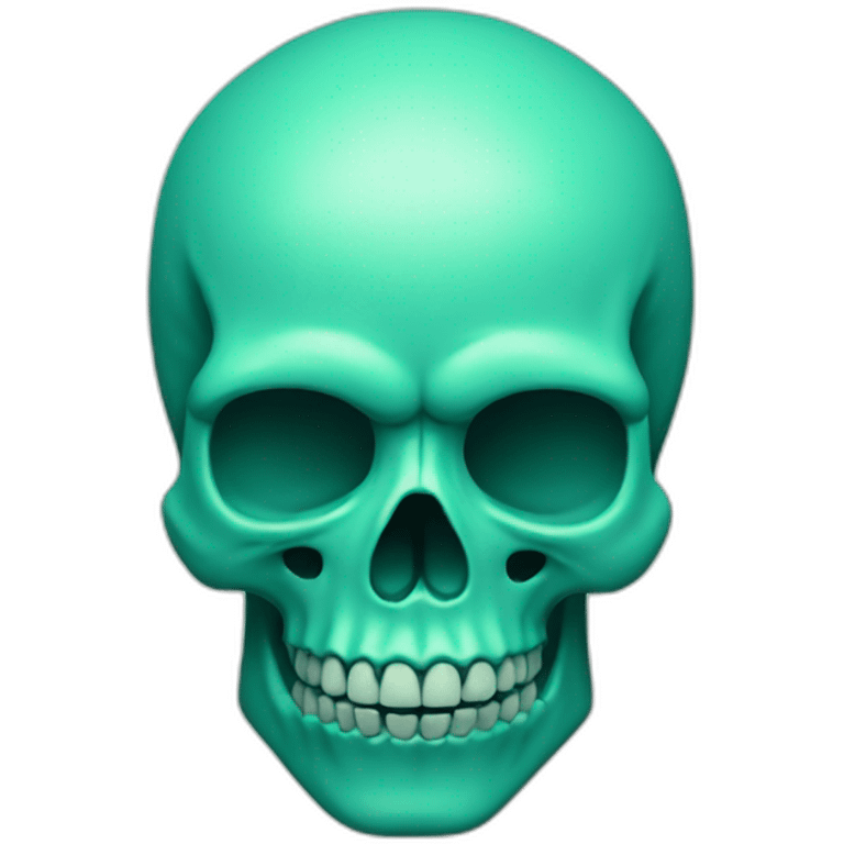 A skull, greenish blue emoji